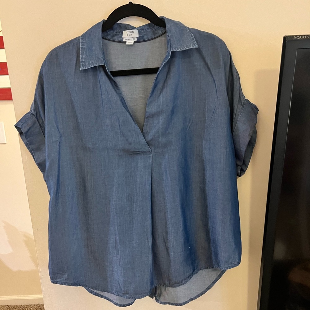 crown & ivy Blue Blouse
